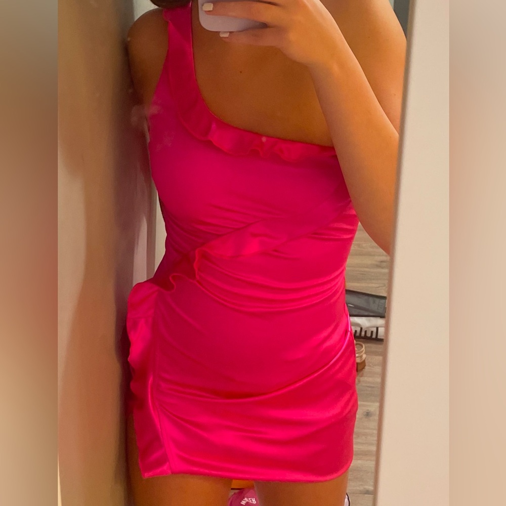 Lucy in the Sky Hot Pink Short Dress